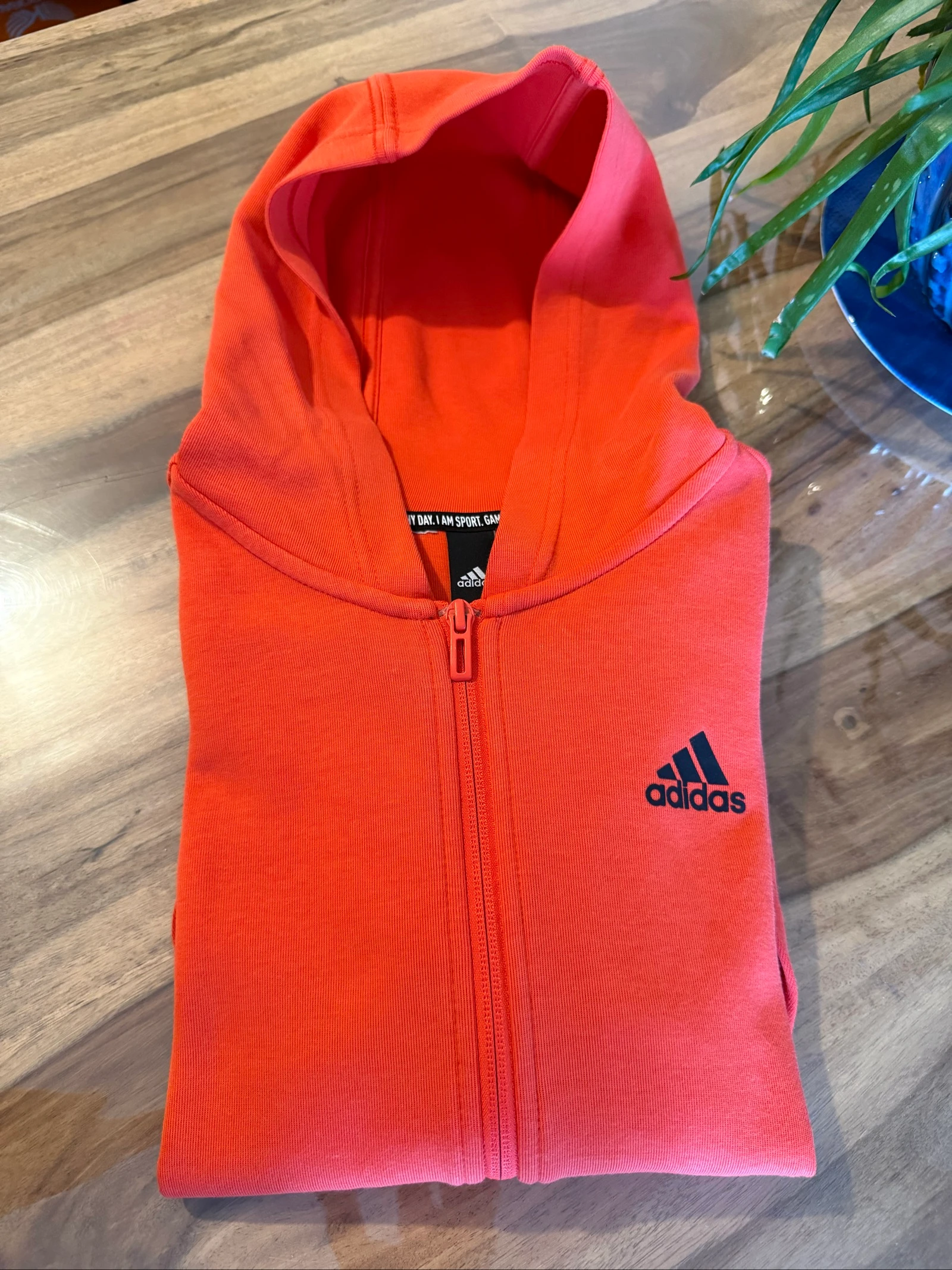 Sudadera con capucha y cremallera Adidas para niños 9-10 años – Naranja oscuro – Casi nuevo – photo 3